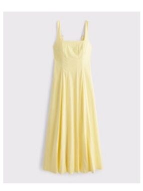 Abercrombie & Fitch Mila Midi Dress- yellow gingham